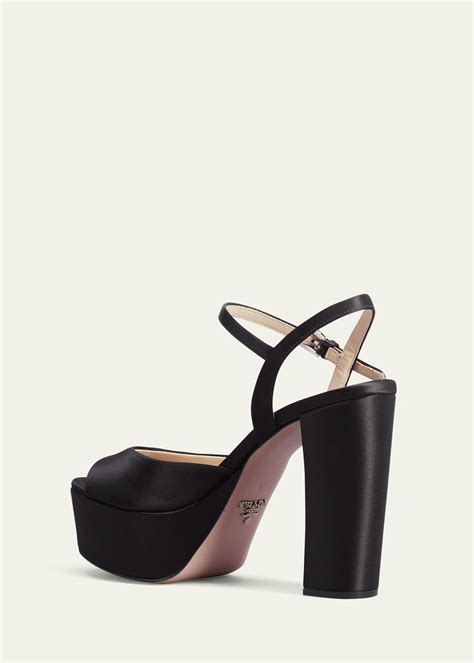 prada silk ankle-strap platform sandals|sandal prada original.